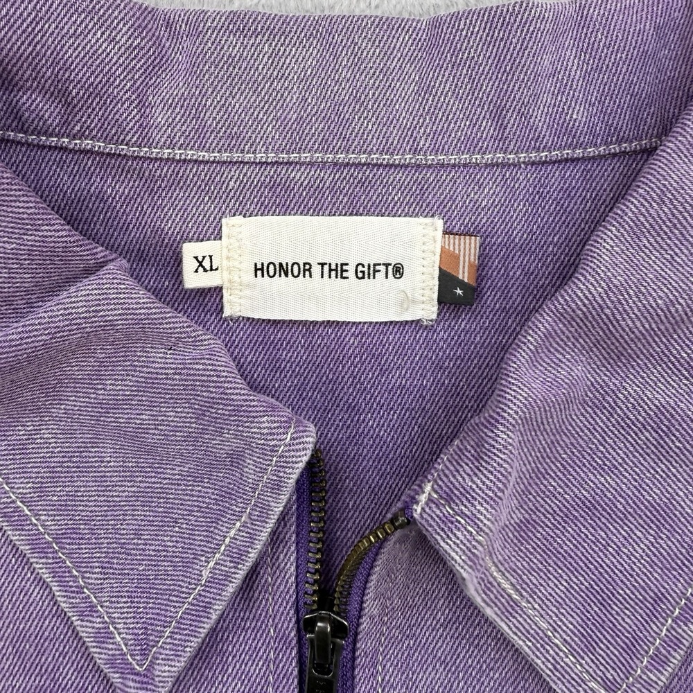Honor The Gift Jacket Women's Oversized Workman Cropped Purple Size XL NWT - Picture 5 of 12